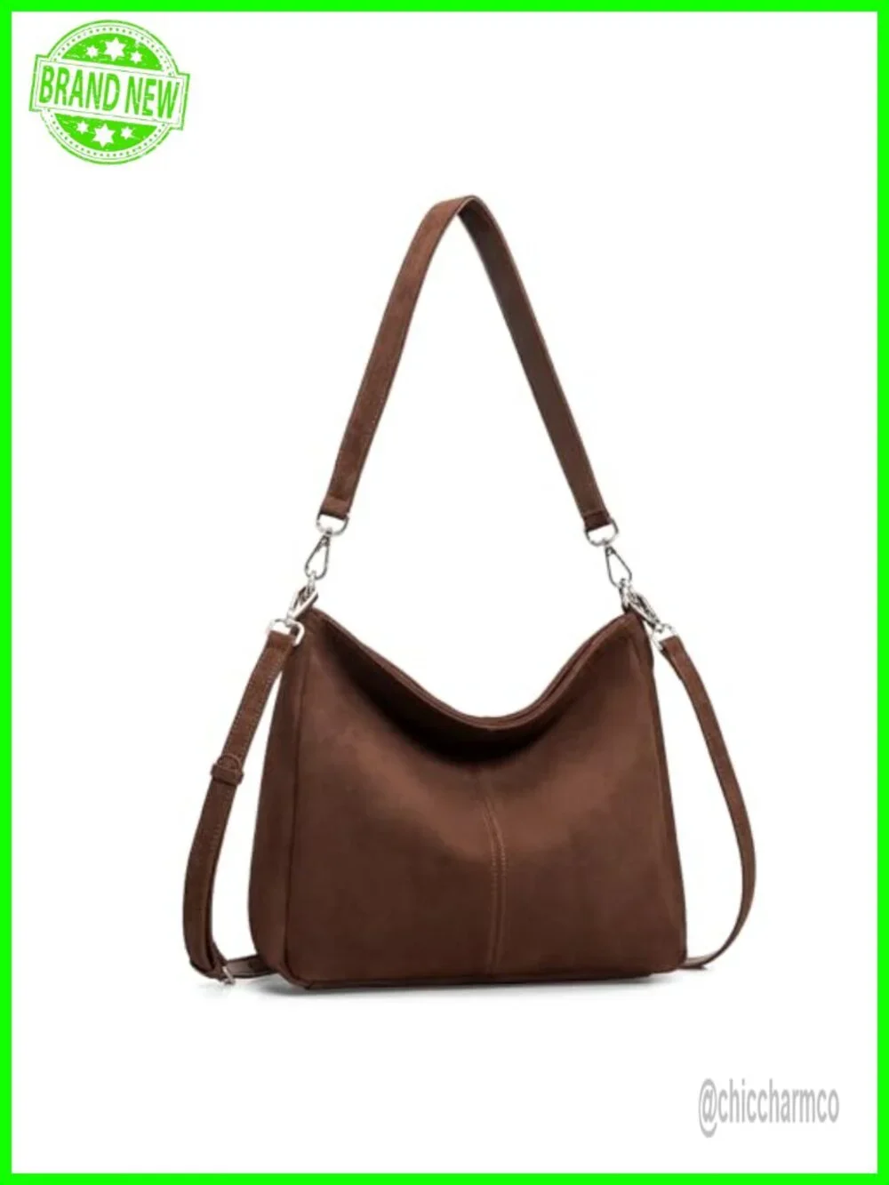 Genuine Leather Hobo Bag Crossbody Shoulder Handbag with 2 Straps